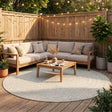 Round Jute Outdoor Rug - Bali White