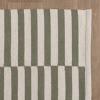 Striped Modern Rug - Dazzle Blocks Green/White