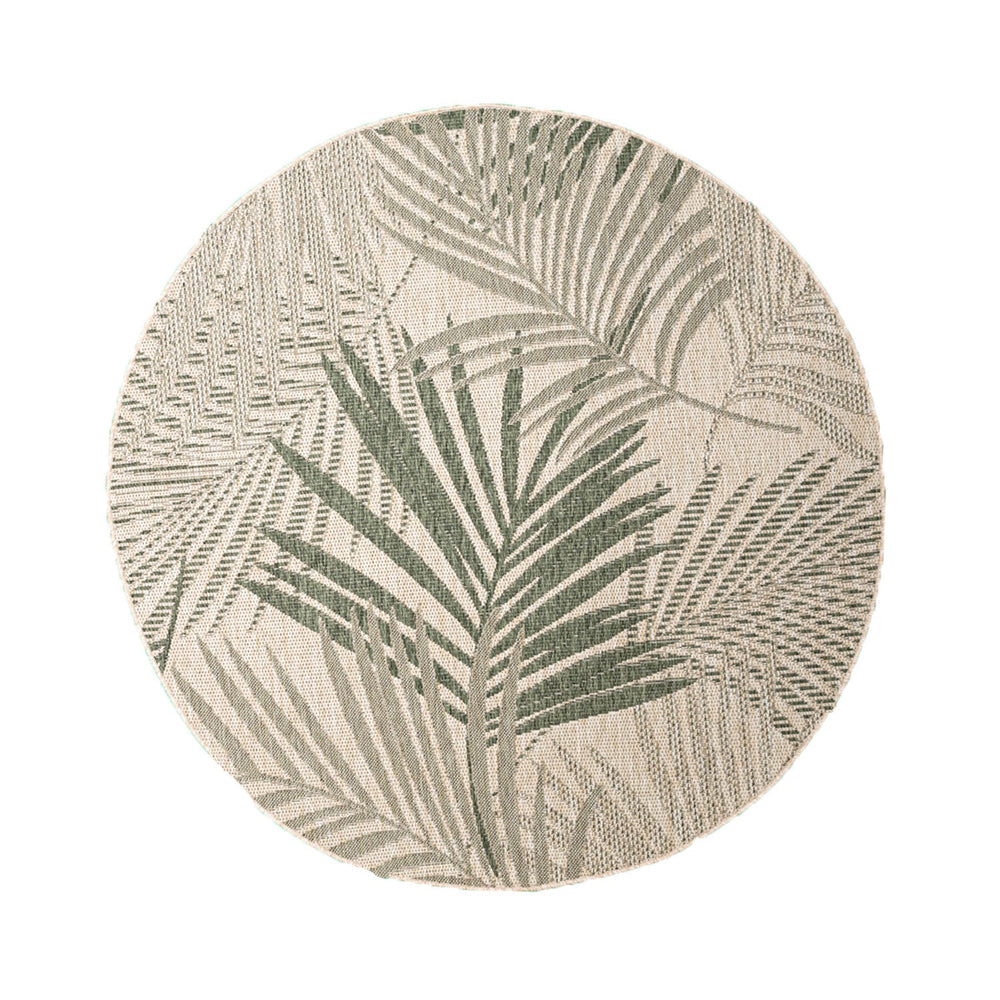 Round Outdoor Rug - Tiga Palm Green
