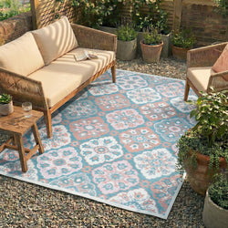 Bohemian Outdoor Rug - Vedra Tile Blue