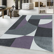 Retro Floor Rug - Stencil Forms Purple/Grey