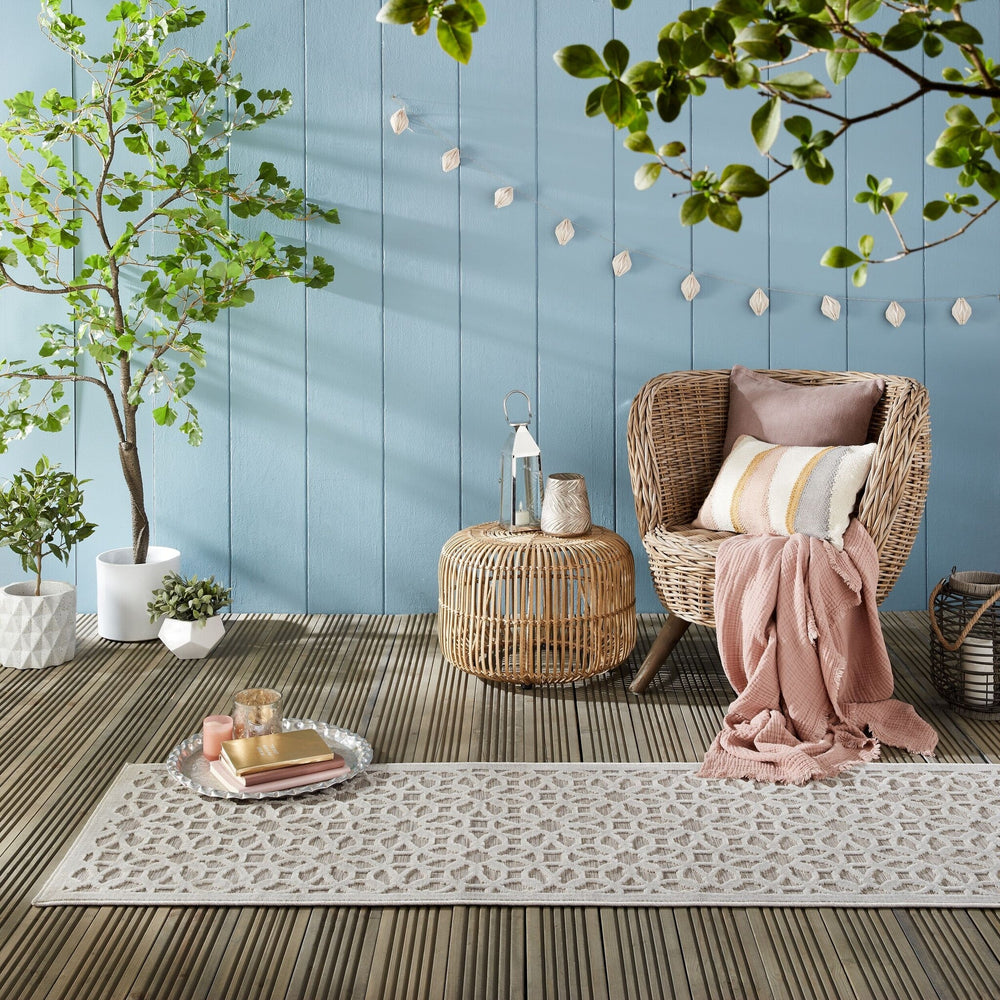 Balcony rug - Piatto Argento Silver/White