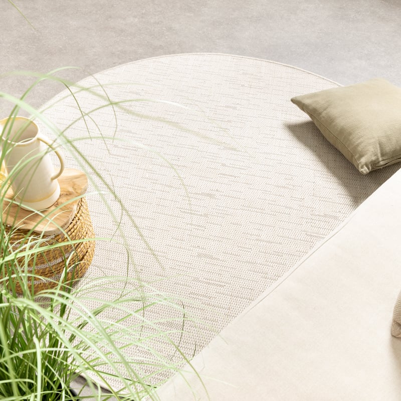 Round Outdoor Rug - Malta Melange Cream