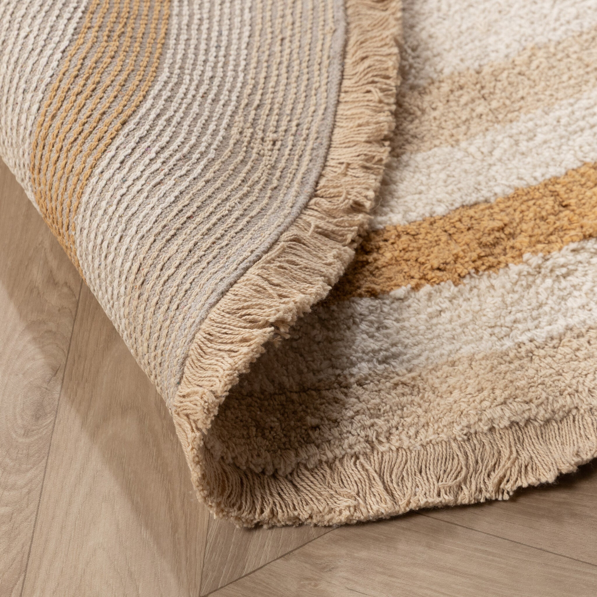 Oval washable children's rug - Milo Beige
