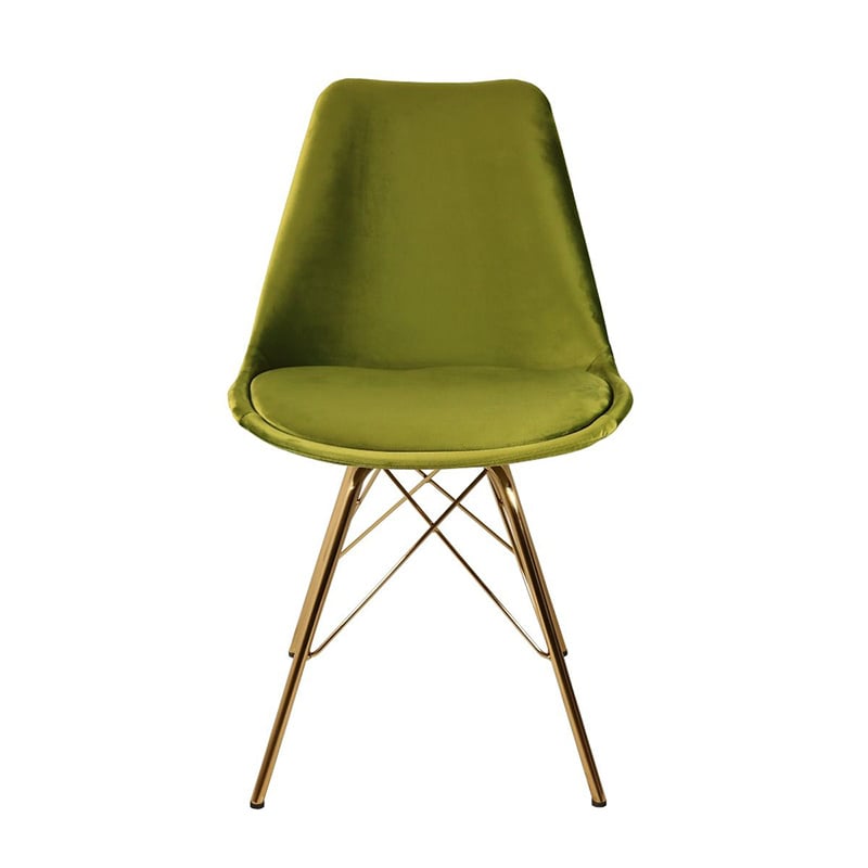 Green Velvet Chair - Gold Frame