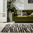 Berber floor rug - Lino Black/White