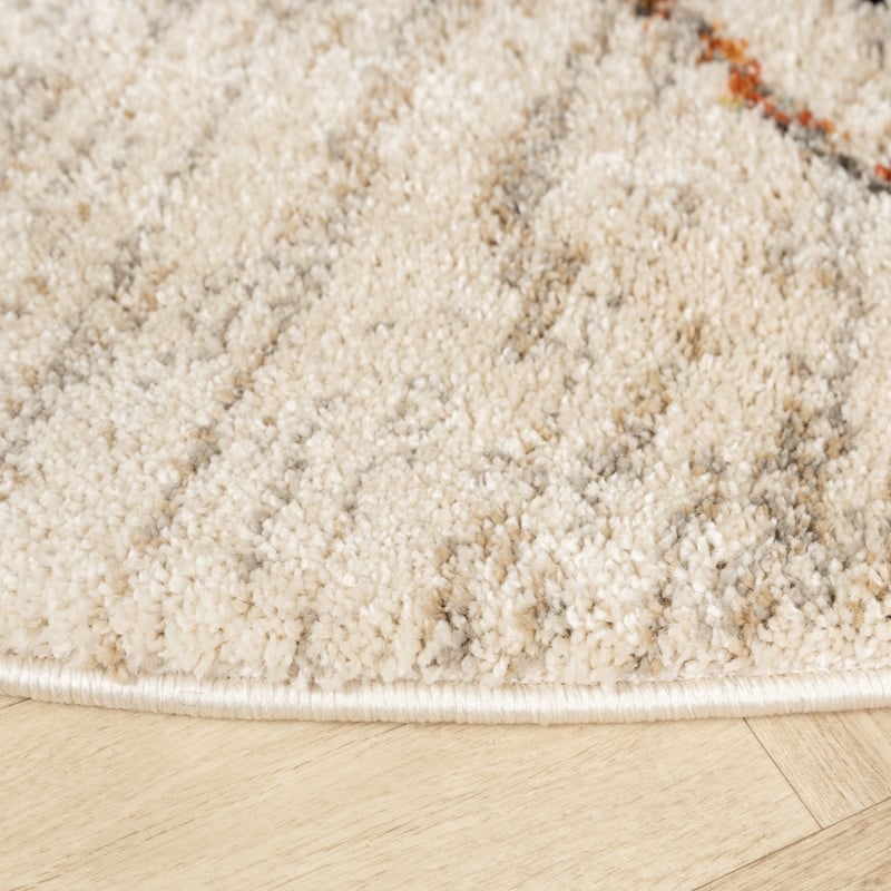 Round High Pile Rug - Blend Lines Terra