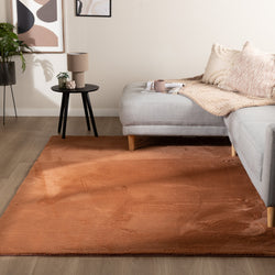 Soft Low-Pile Rug – Cozy Terracotta