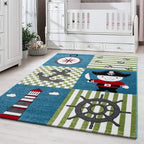 Children's Floor Rug - Mila Pirate Blue/Green