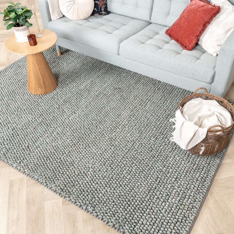 Wool Rug - Luminous Green/Grey