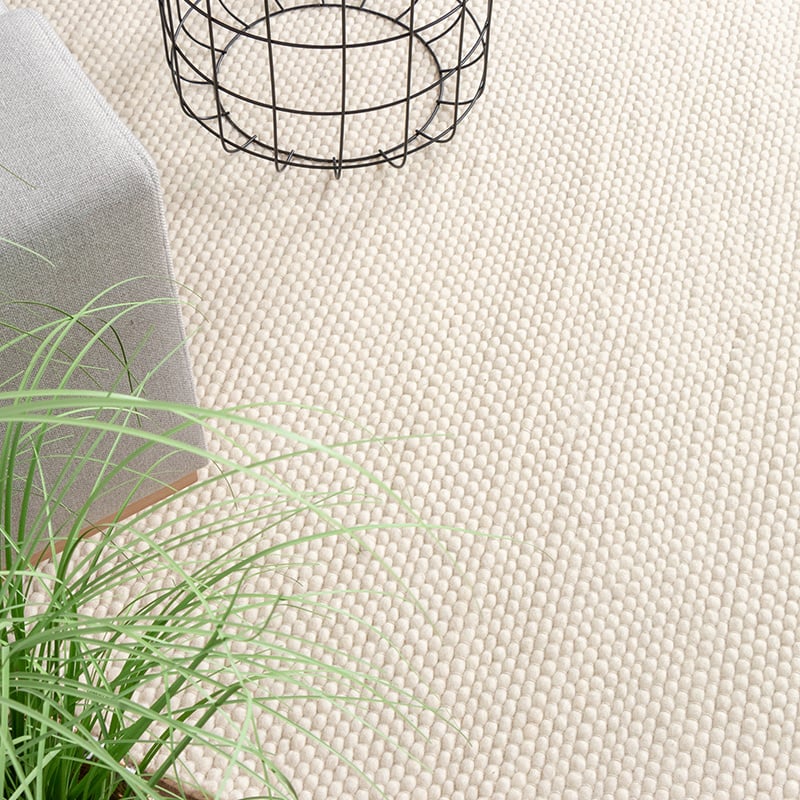 Round Wool Rug - Feline White