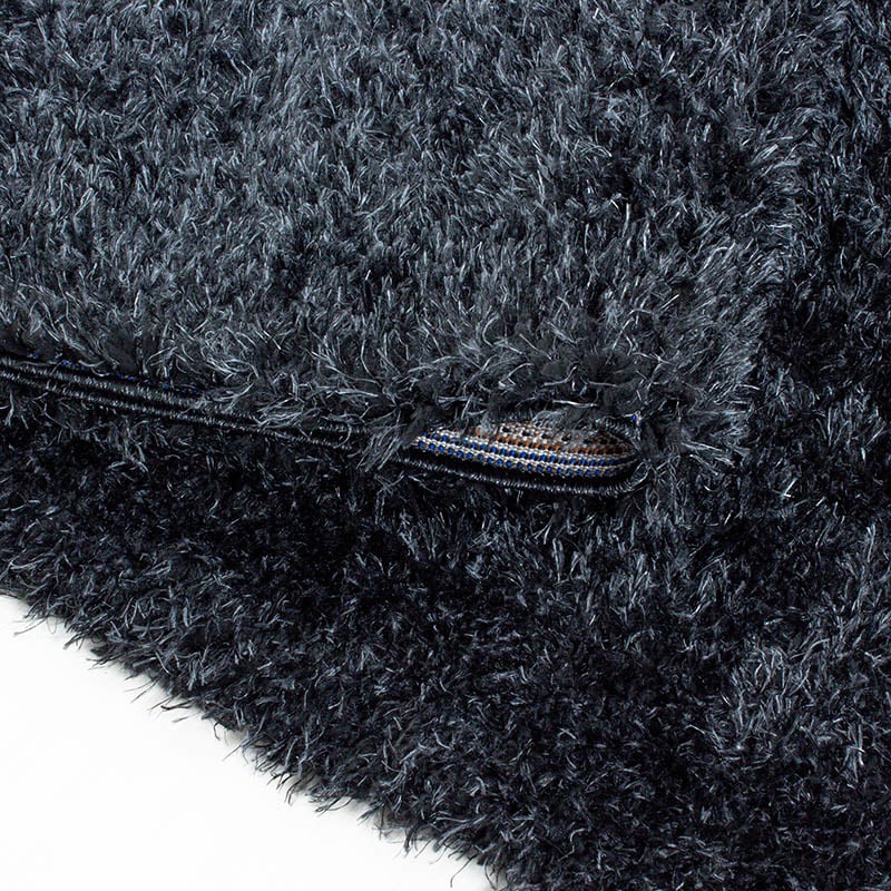 Round high pile floor rug - Blushy Black/Mottled