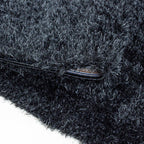 Round high pile floor rug - Blushy Black/Mottled