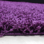 Round High-Pile Floor Rug - Life Purple