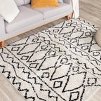 High-Pile Rug - Grand Outline Cream/Black