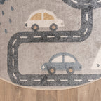 Round Washable Kids Floor Rug - Ravi Road Multicolor