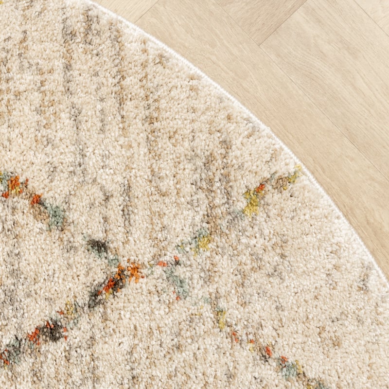 Round High Pile Rug - Blend Lines Terra