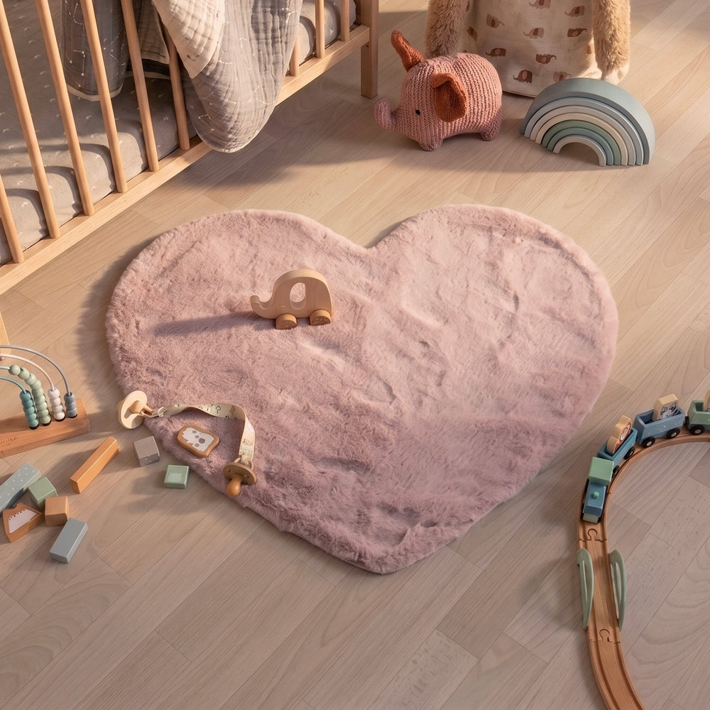 Kids Rug - Huggy Heart Pink