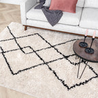 High Pile Rug - Sensa Pair Cream/Black