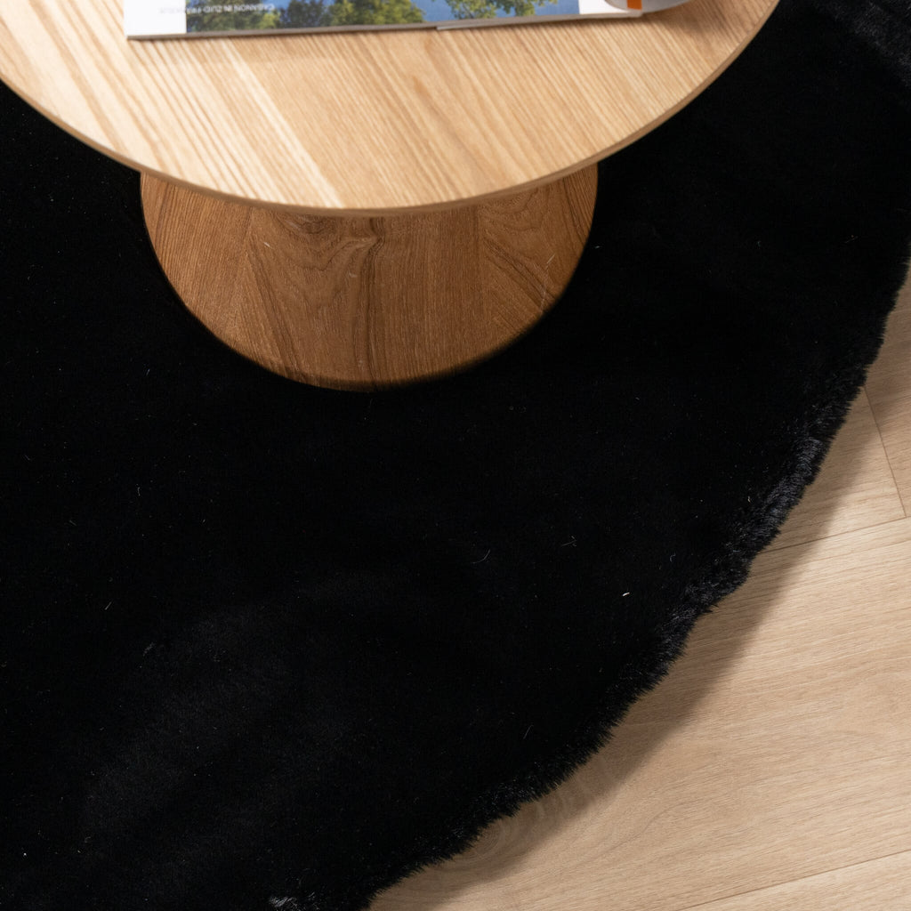Round High Pile Rug - Comfy Supreme Black