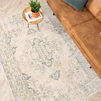 Vintage Rug - Spring Ethnic Cream/Green