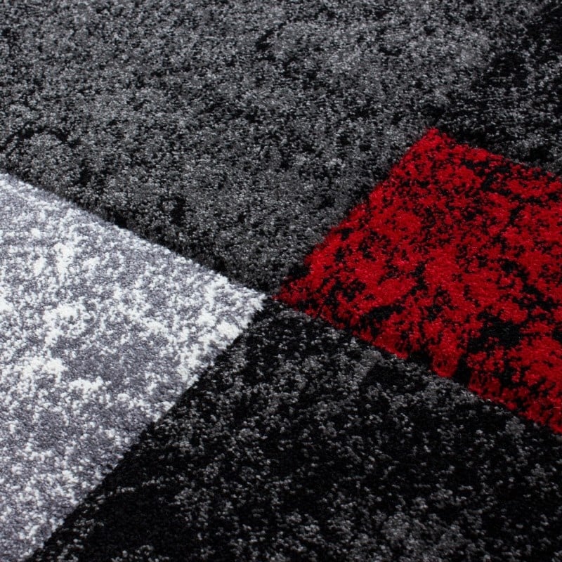 Modern floor rug - Tetris Red 1330