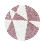 Round high-pile floor rug - Tuggy Pink