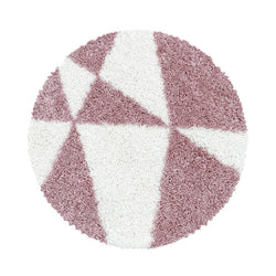 Round high-pile floor rug - Tuggy Pink