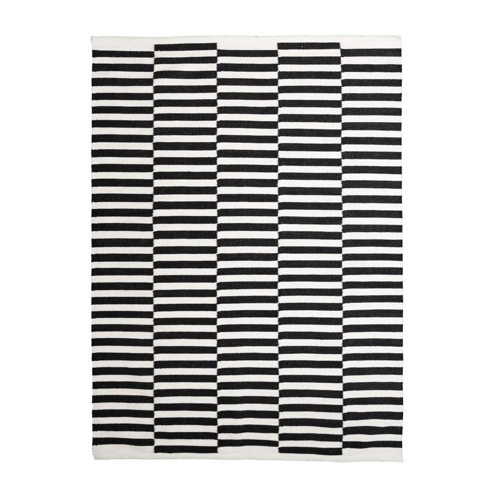 Striped Modern Rug - Dazzle Blocks Black/White