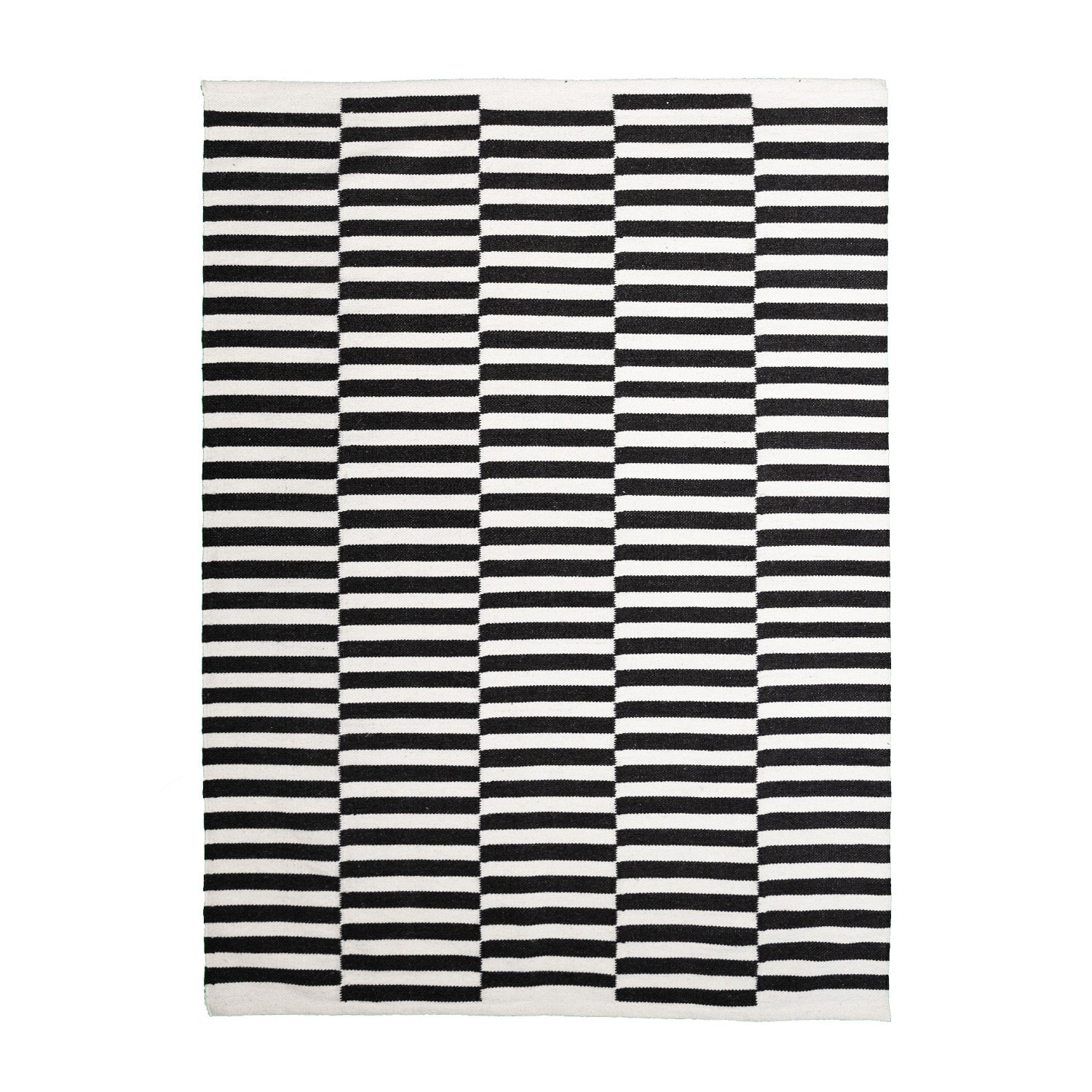 Striped Modern Rug - Dazzle Blocks Black/White