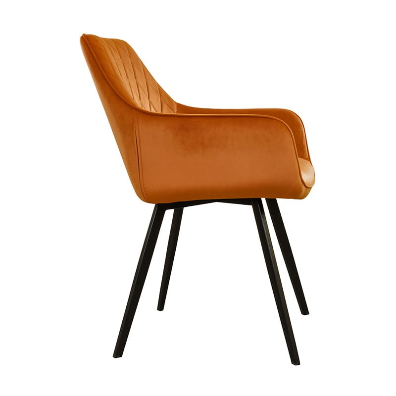 Velvet Dining Chair - Karl Orange