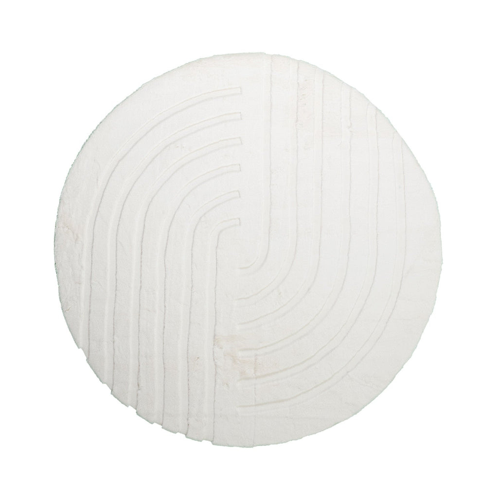 Round High Pile Rug - Carvy Curves Cream