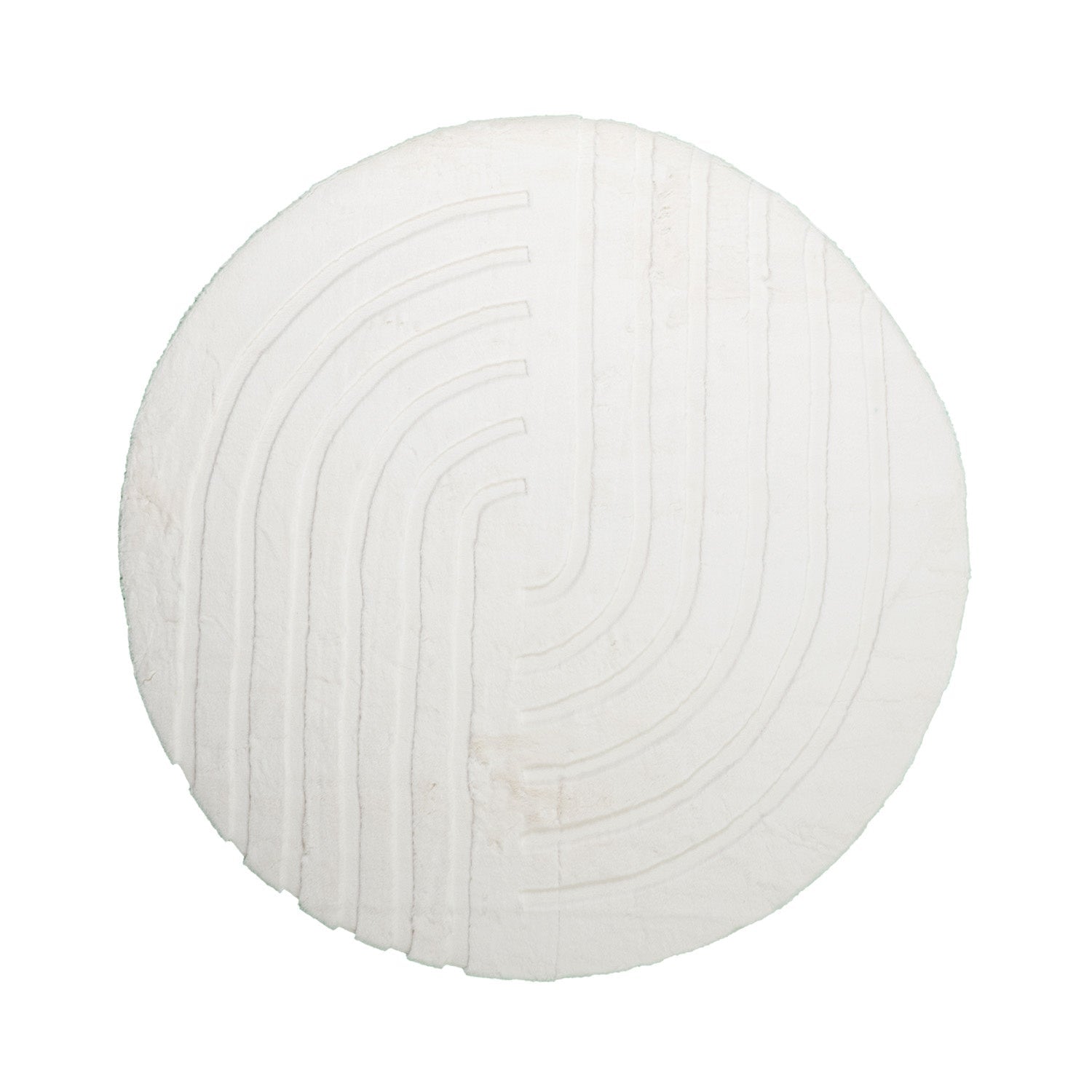 Round High Pile Rug - Carvy Curves Cream