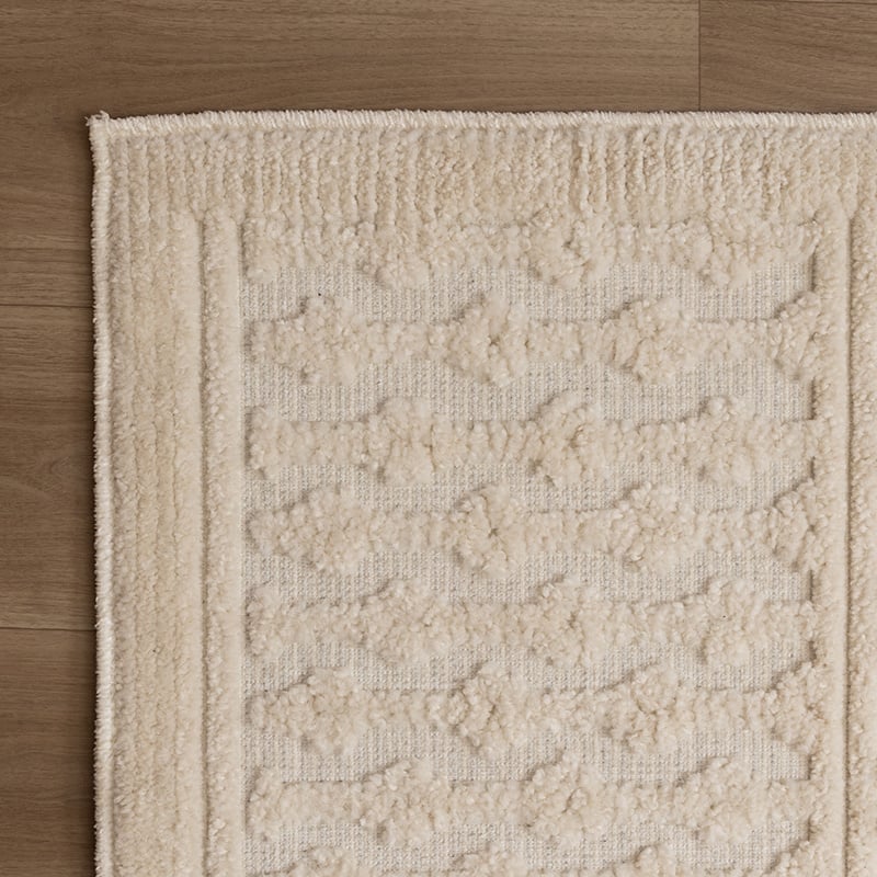 Washable Rug - Dunya Geo White