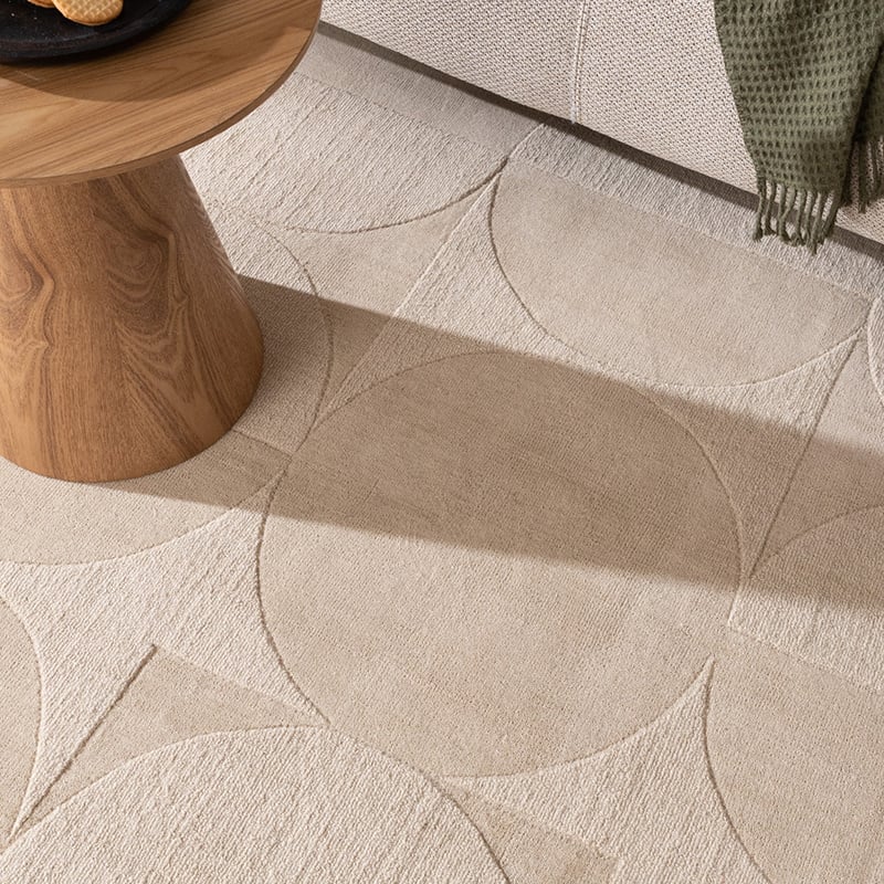 Wool Rug - Giselle Circles Cream