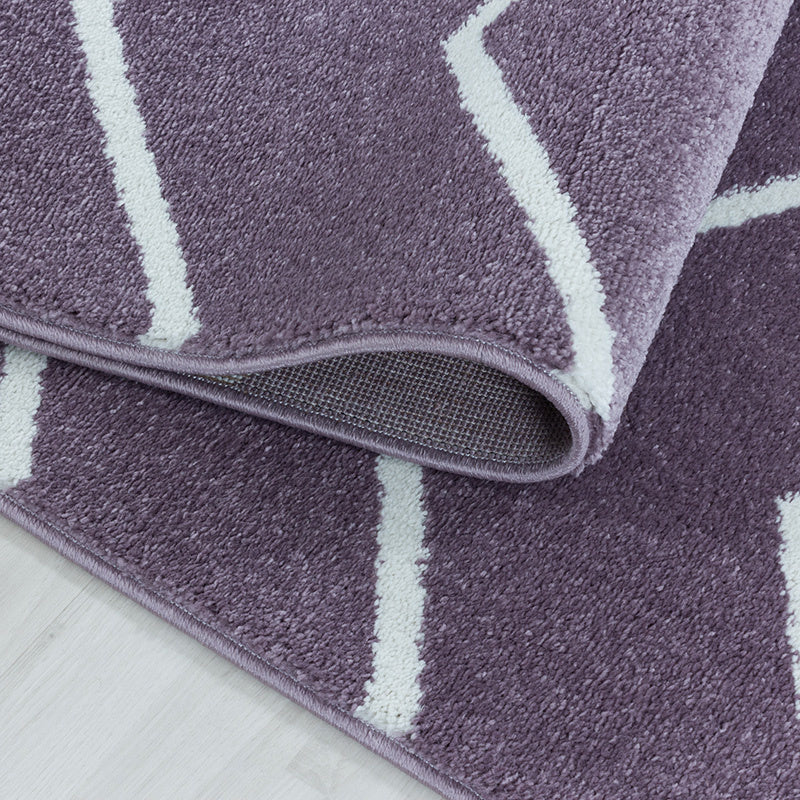 Low-pile floor rug - Smoothly Weave Purple/White