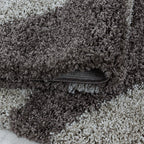 Round High-Pile Floor Rug - Tuggy Taupe