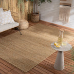 Jute Outdoor Rug - Daisy Lines Multicolour