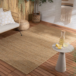 Jute Outdoor Rug - Daisy Lines Multicolour