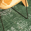 Vintage Floor Rug - Fading World Medallion Green 9146