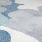 Floral Floor Rug - Zeso Floral Blue/Grey