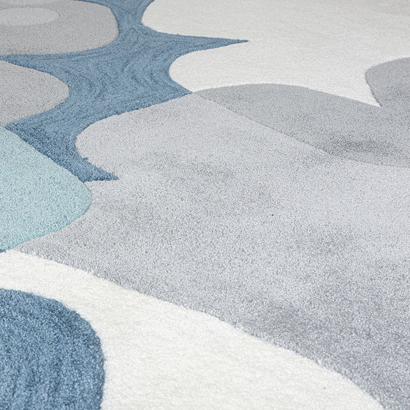 Floral Floor Rug - Zeso Floral Blue/Grey