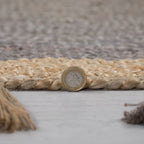 Round jute floor rug - Lunaro Grey/Natural