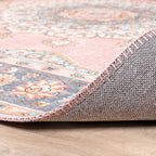 Round Vintage Rug - Lily Medallion Pink