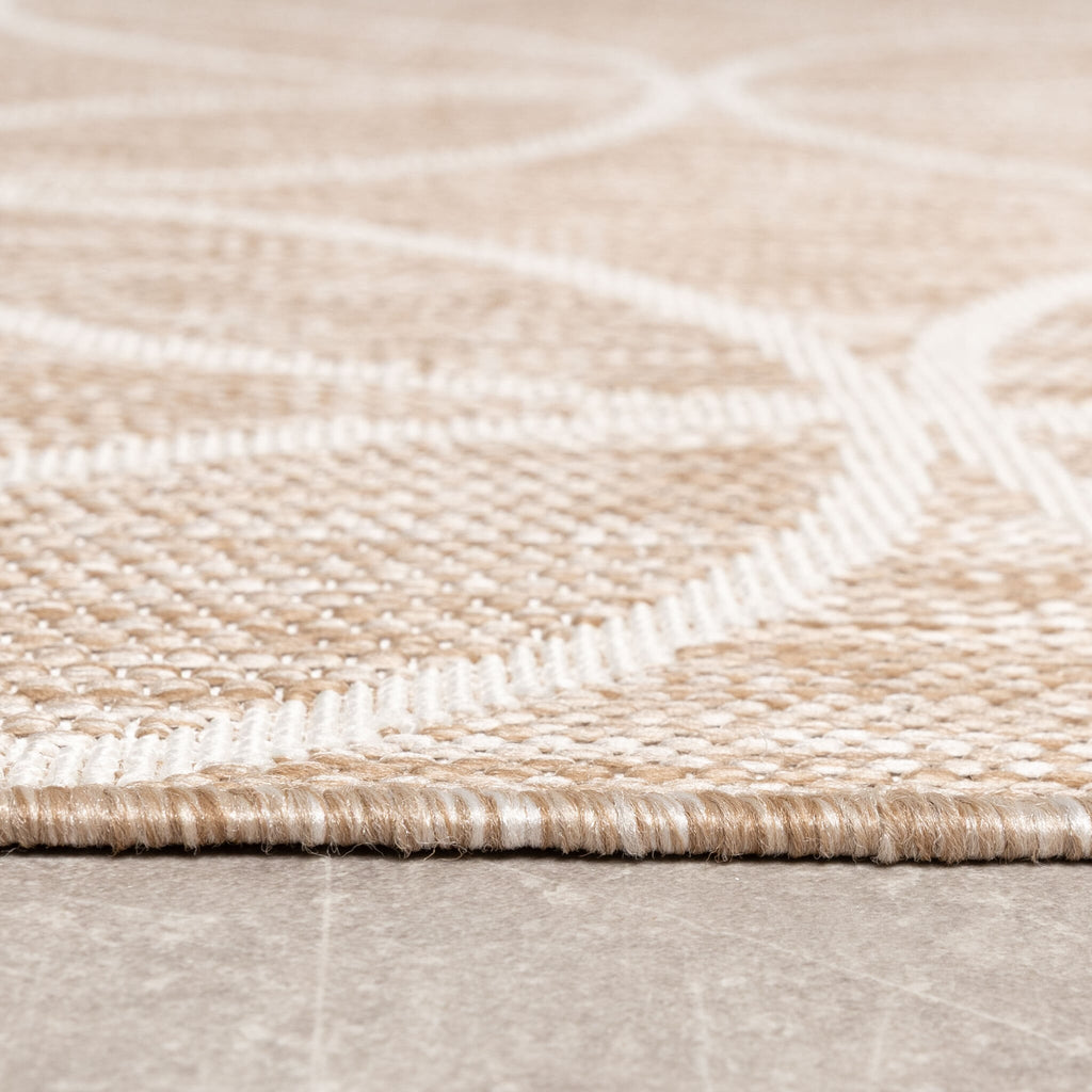Geometric Outdoor Rug – Faro Ripple Beige