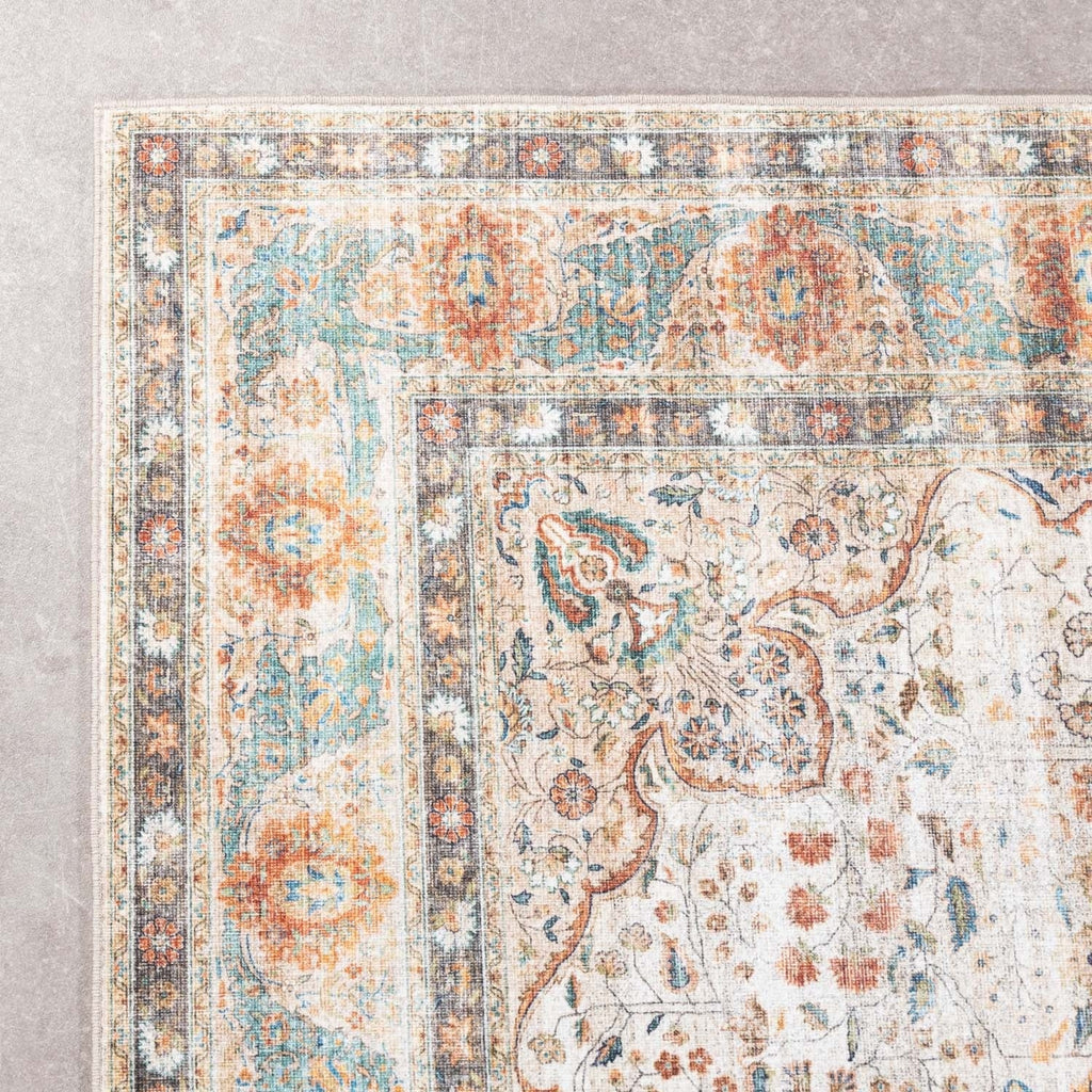 Indoor Outdoor Rug - Kairo Medallion Cream/Multicolour
