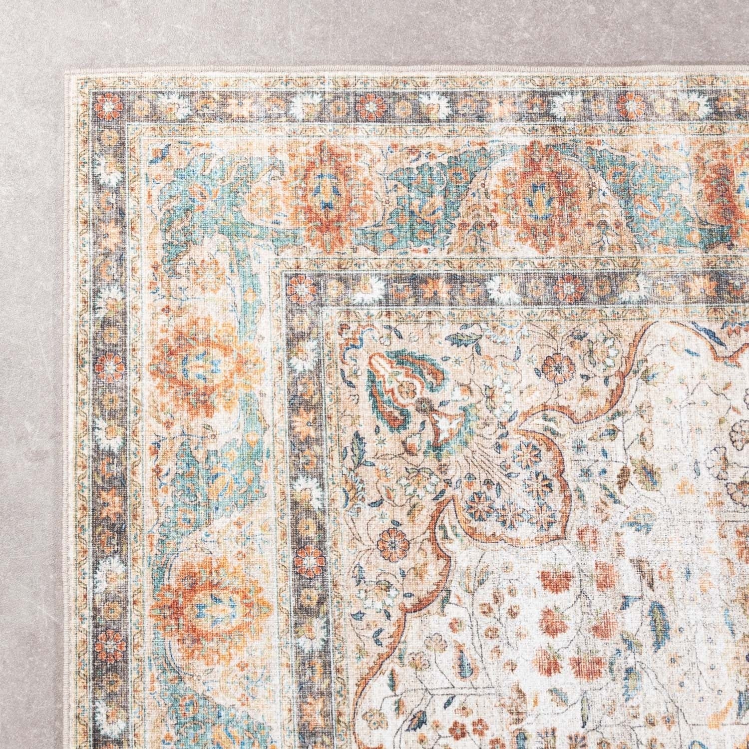 Indoor Outdoor Rug - Kairo Medallion Cream/Multicolour
