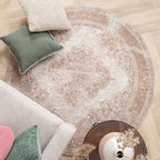 Round Vintage Rug - Admire Taupe