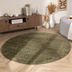 Round High-Pile Rug – Wish Green