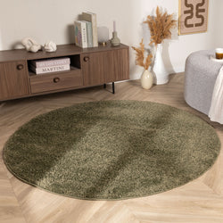 Round High-Pile Rug – Wish Green
